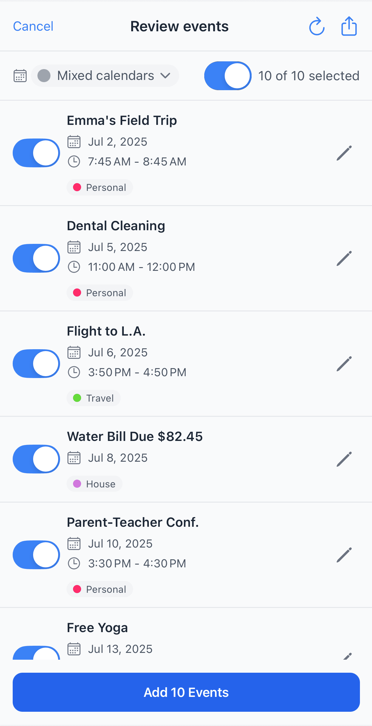 Add to Calendar turns a photo into ready-to-save calendar events on iOS, or a .ics file for any calendar.