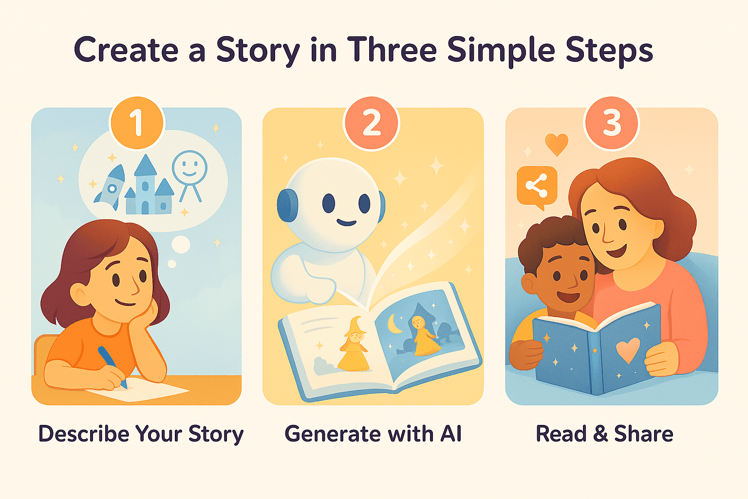 Three simple steps to create a story
